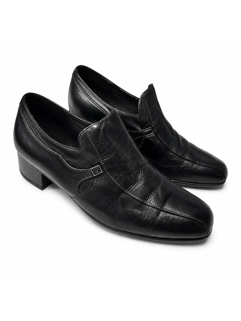 Vtg VALENTINO SHOES Men Black Leather Loafers Marikina Philippines 70-80s Sz 8.5
